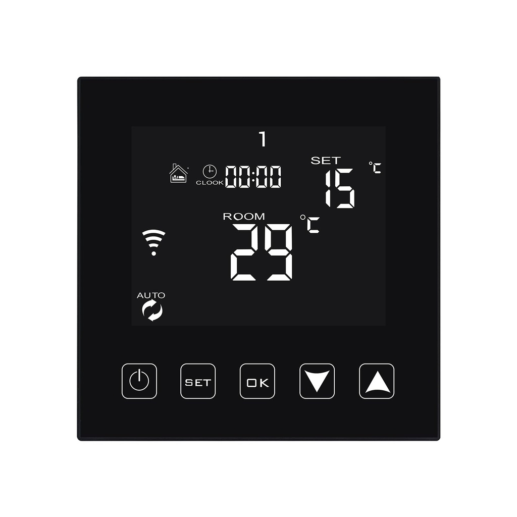 KETOTEK Smart Thermostat WiFi Black for Boiler 3A 220V with Dry Contact, Programmable Boiler