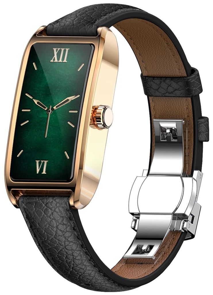 Fitness Tracker for Women Ladies Fitness Watch Dressy Leather Strap Alloy Case Luxury Fashion