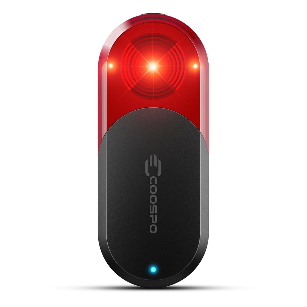 COOSPO TR70 Smart Bike Radar Tail Light, 140m Rear Vehicle Detection, Bluetooth & ANT+ Dual