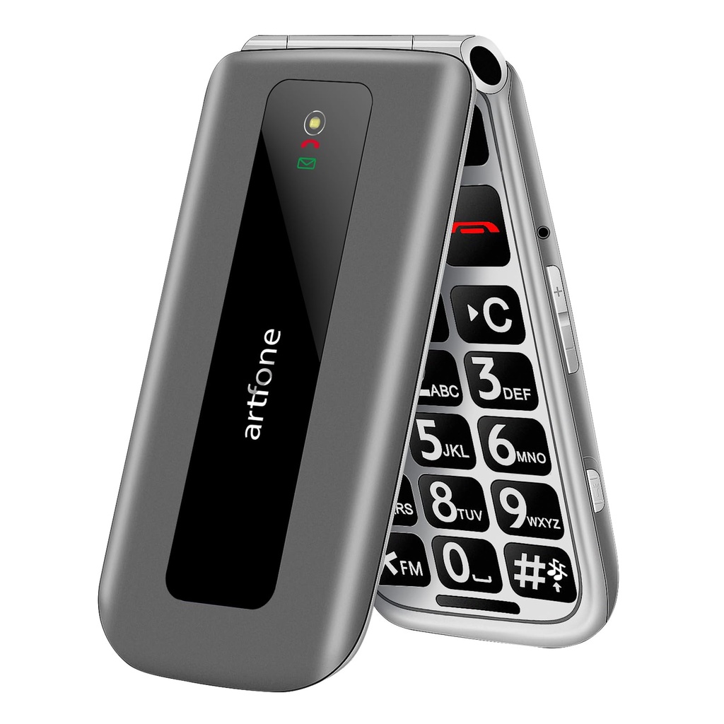 artfone F30 4G SIM-Free & Unlocked Mobile Phones, Flip Phone, Basic Big Button Mobile Phones