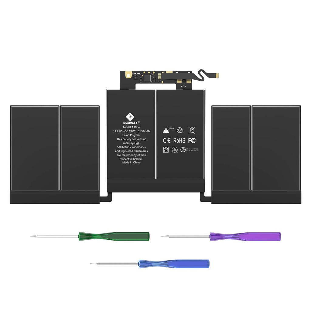 A1989 A2251 Battery, Egoway A1964 Replacement Laptop Battery for MacBook Pro 13 inch A1989