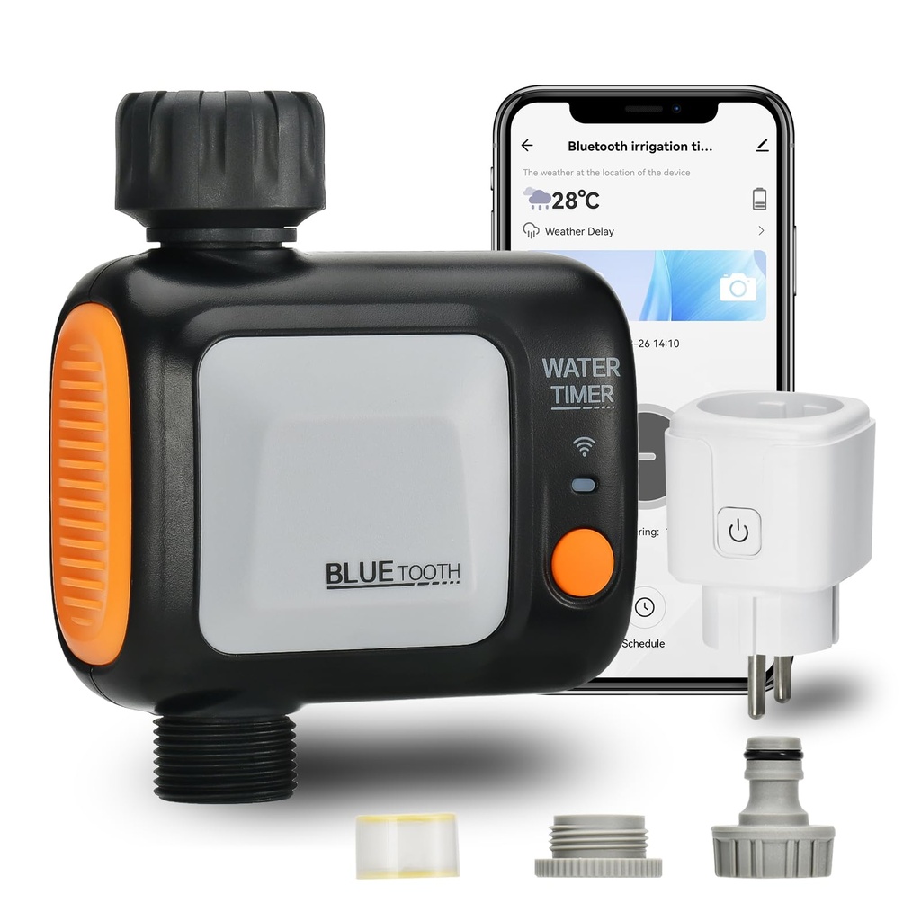 Johgee WiFi Water Timer, Smart Irrigation Sprinkler Timer with WiFi Hub, Hose Timer with Ra
