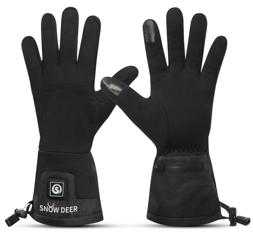 SNOW DEER Heated Gloves Liner Rechargeable Battery 