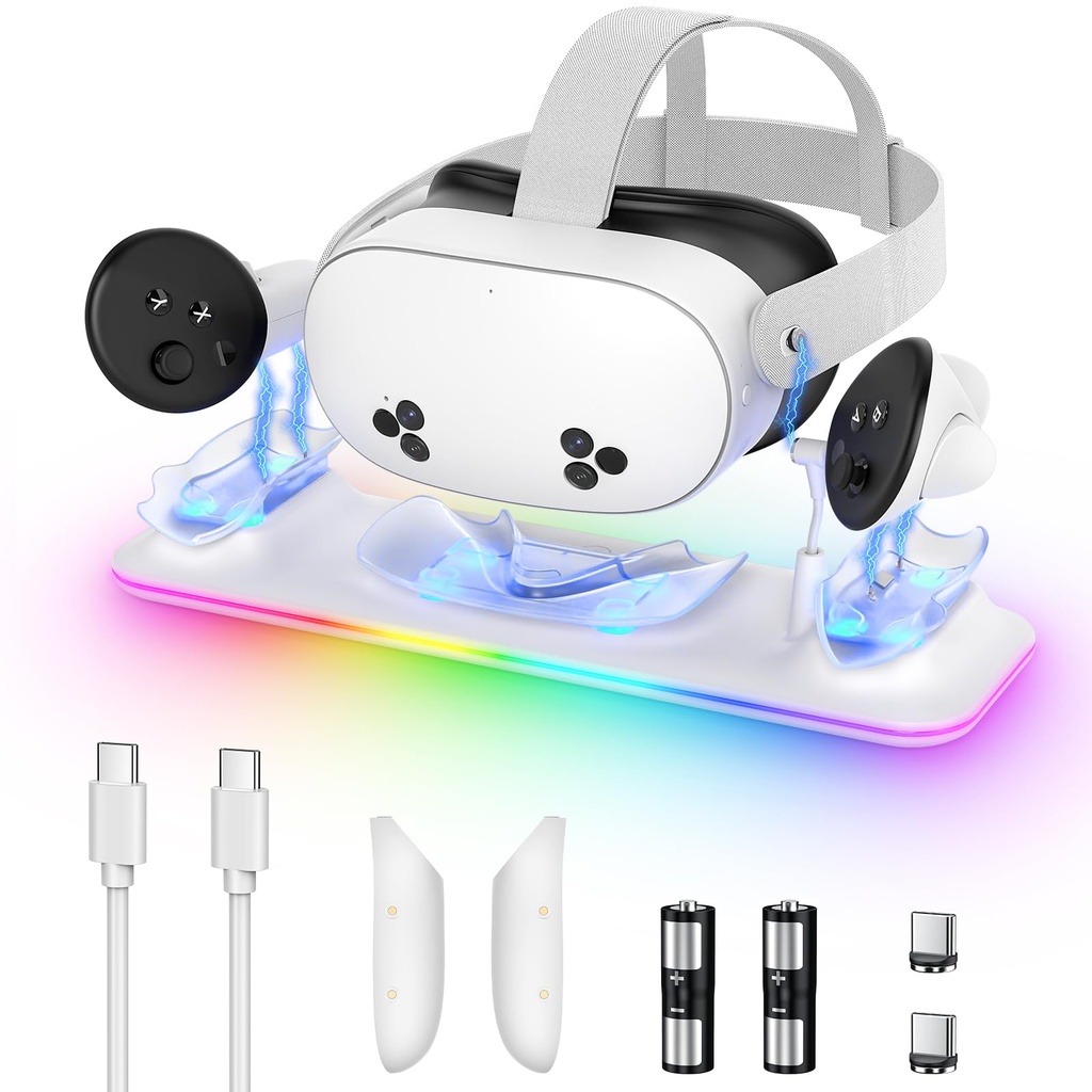 Charging Dock for Meta Quest 3S/3, Magnetic Charging Station for Oculus Quest 3S/3 Accessori