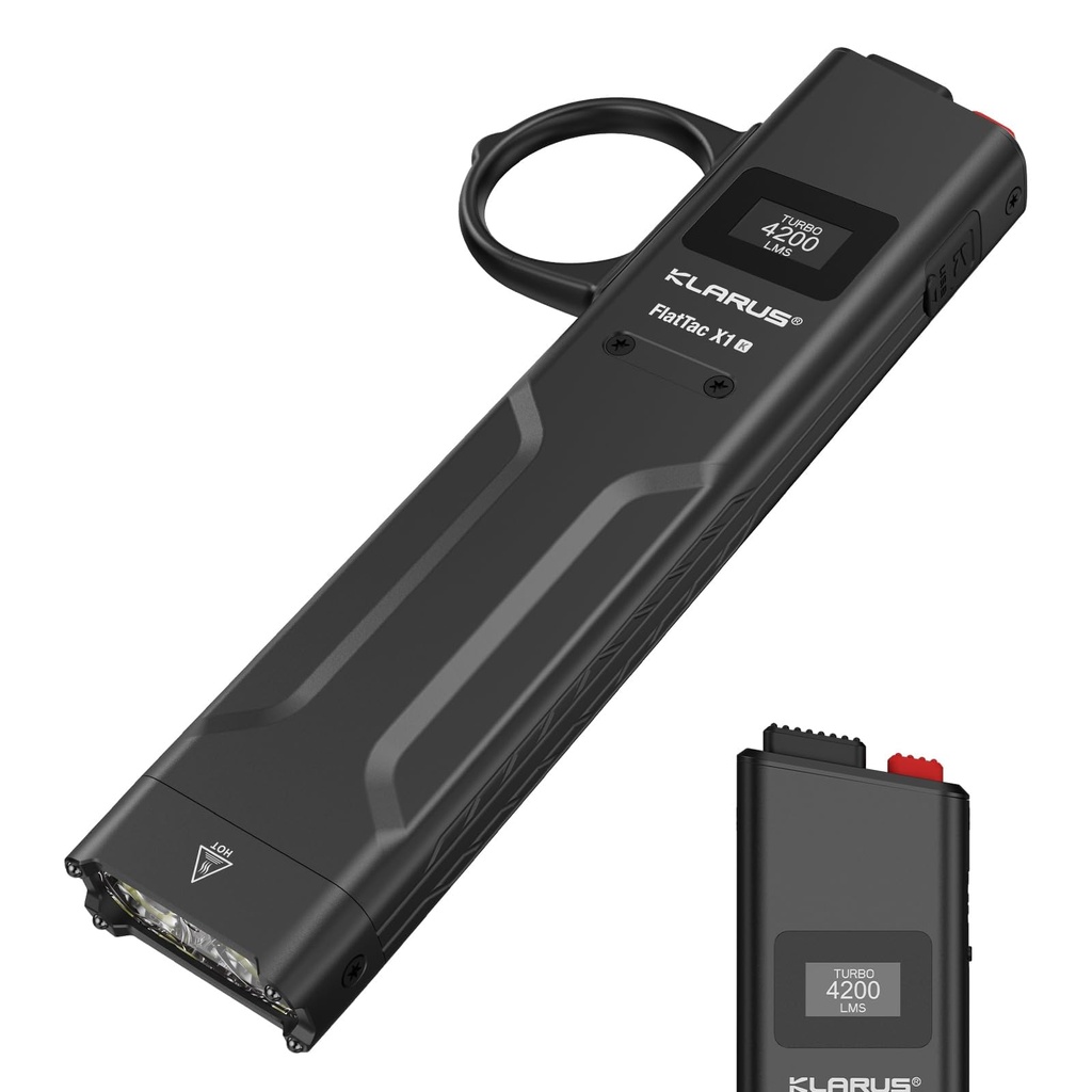 klarus FlatTac X1 Uitra Slim Tactical Flashlight, 4200 Lumen, Compact Flashlight