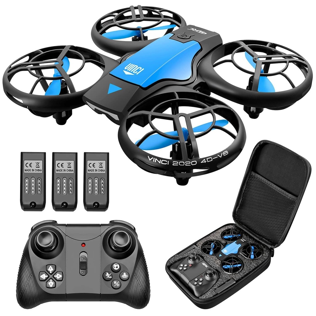 4DRC Mini Drone for Kids Hand Operated RC Quadcopter with 3 Batteries Longer Flight Time, Al