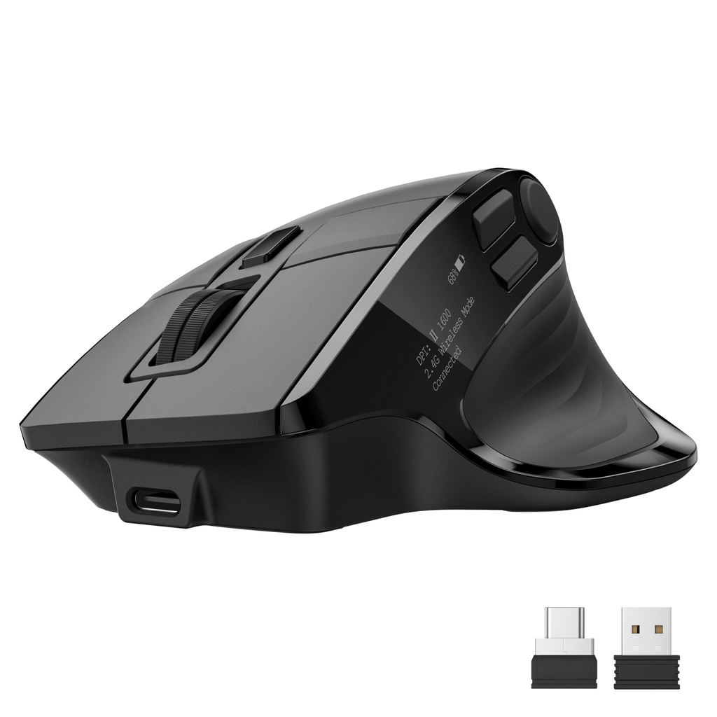 acer Wireless Mouse for Laptop, Bluetooth Computer Mouse for 4 Devices(2.4GHz+BT 5.2+Wired),