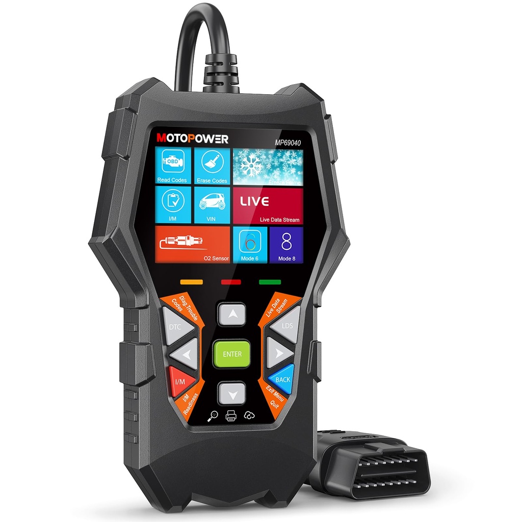 MOTOPOWER MP69040 Car OBD2 Scanner Check Engine Fault Code Reader Diagnostic Scan Tool, Bla