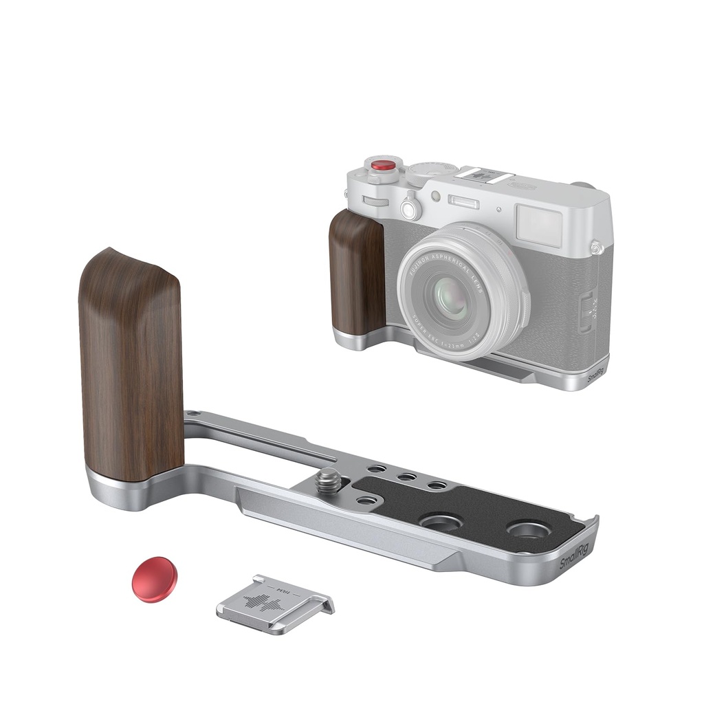SMALLRIG X100VI / X100V Handgrip, Wooden L-Shape Grip for FUJIFILM X100VI / X100V Camera, B