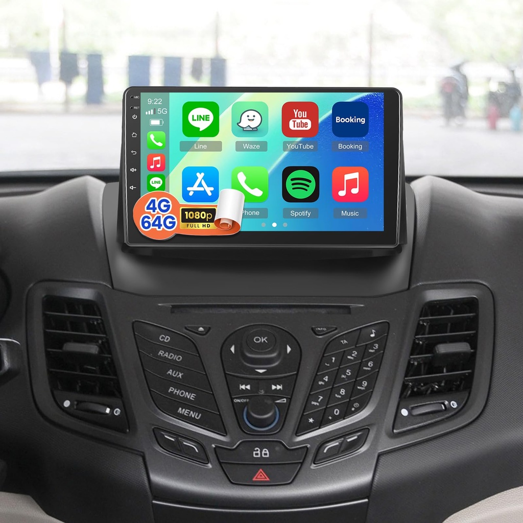 [4G+64G] for Ford Fiesta Radio 2009 2010 2011 2012 2013 2014, 9 inch Android Touch Screen F