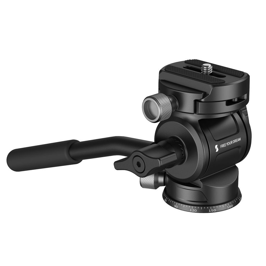 SMALLRIG CH3 Video Head, Tripod Fluid Head Pan Tilt Head with Quick Release Plate