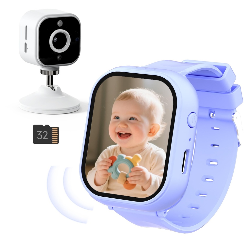 NUOTUN Wearable Baby Monitor with Camera and Night Vision (Watch Included), 1080P HD Baby Camera
