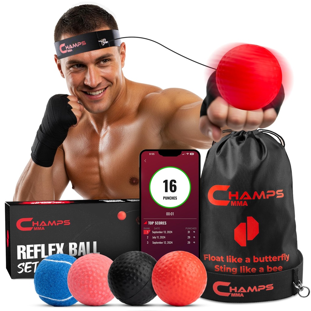 Boxing Reflex Ball Set of 4, Boxing Ball MMA Gear of with Varying Weights