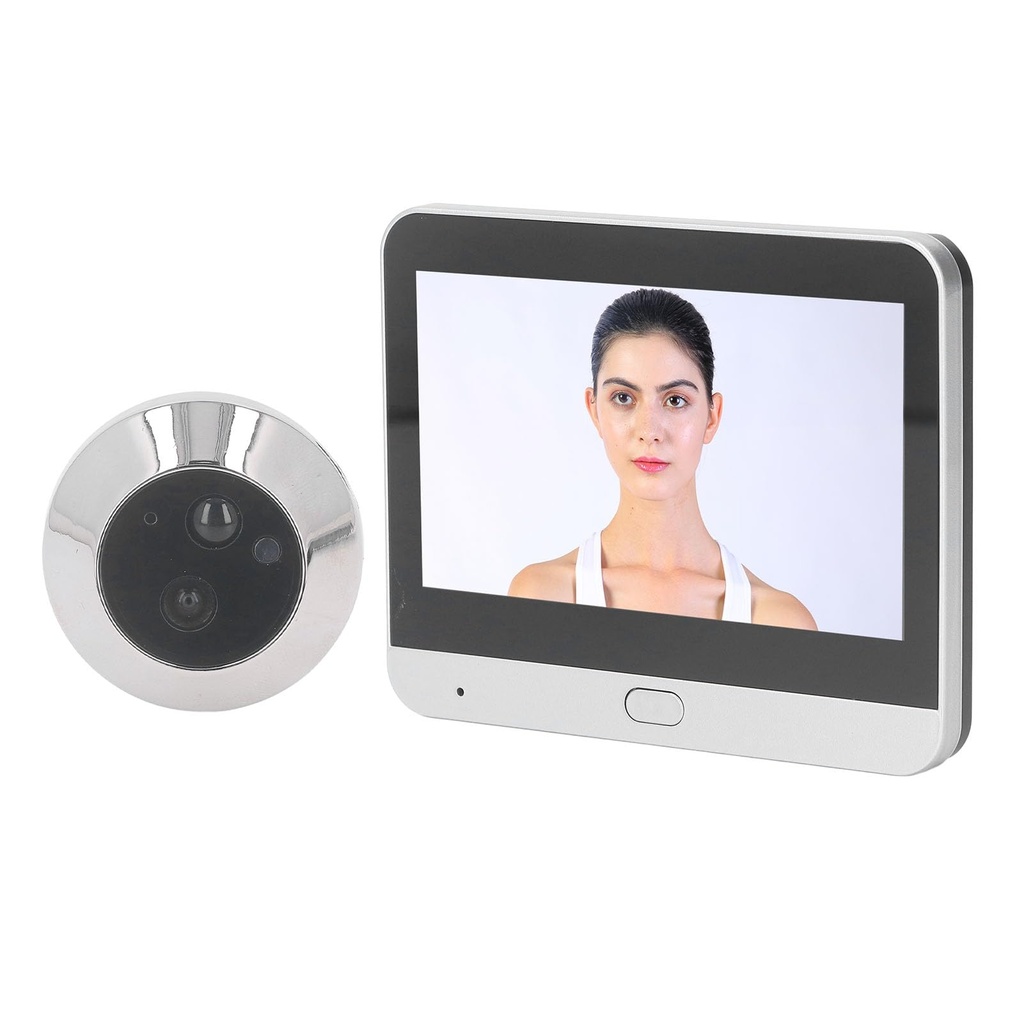 WiFi Door Peephole Camera, 4.3 inch Two Way Intercom Noise Reduction Doorbell Camera, 1080P