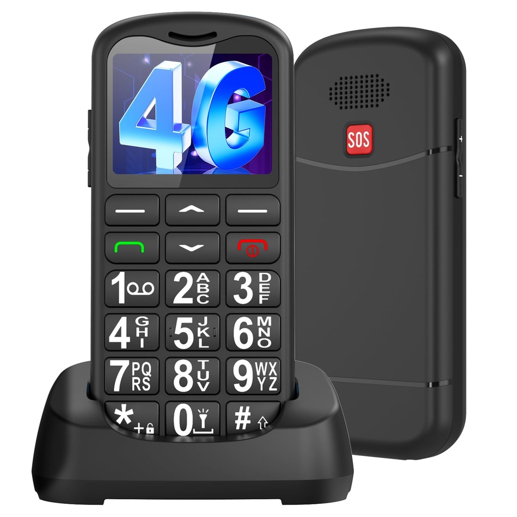 4G Senior Mobile Phones SIM Free Unlocked, Prepaid Feature Phone|48MB RAM/128MB ROM|32G Expa