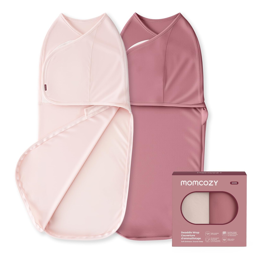 momcozy Swaddles for Newborns 0-3 Months, Quiet Fastener Swaddle Wrap, Easy for New Parents