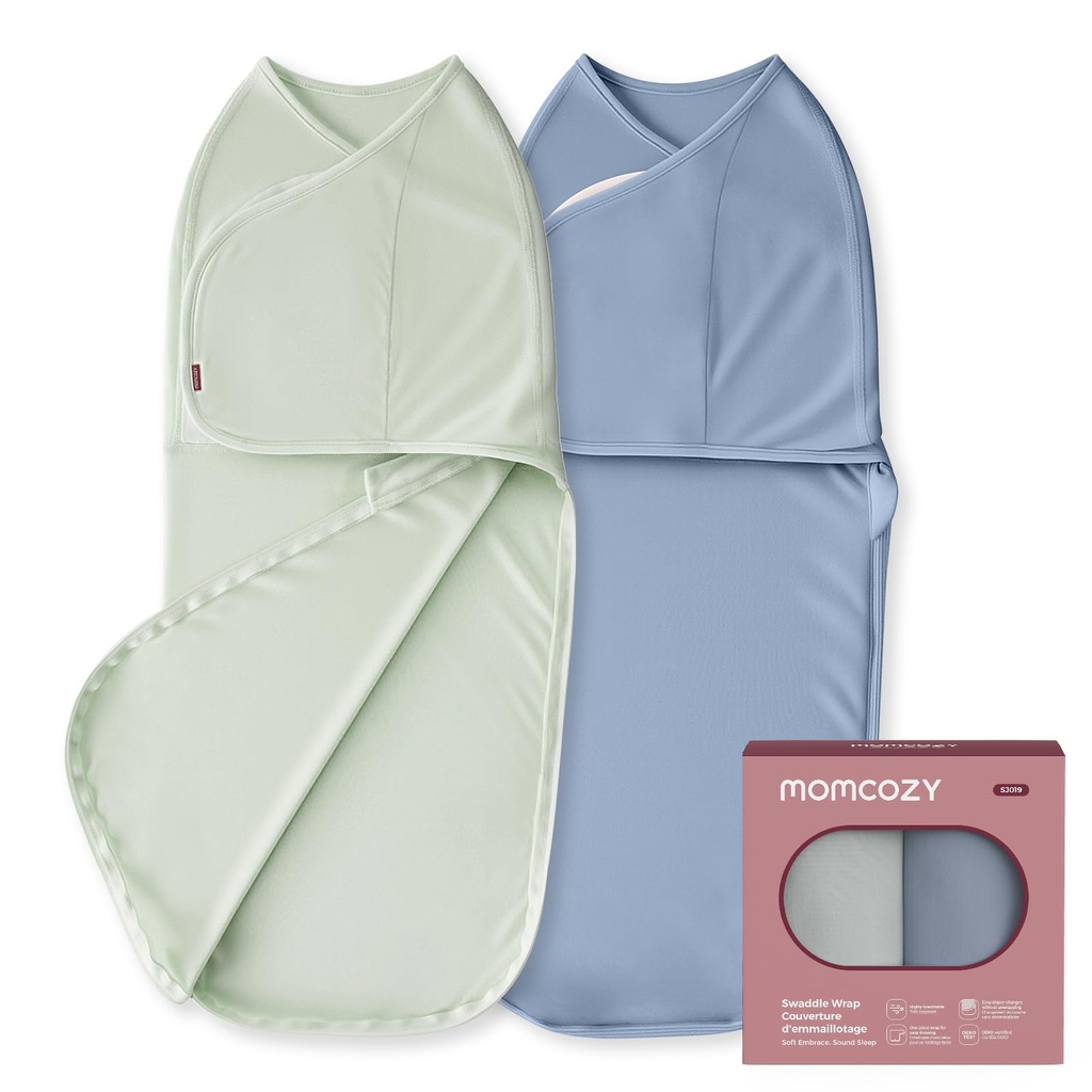 momcozy Swaddles for Newborns 0-3 Months, Quiet Fastener Swaddle Wrap, Easy for New Parents