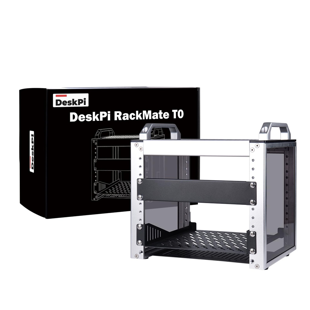 GeeekPi DeskPi RackMate T0, 10 Inch 4U Server Cabinet, 200mm Depth Mini Rack with Rack Shelf