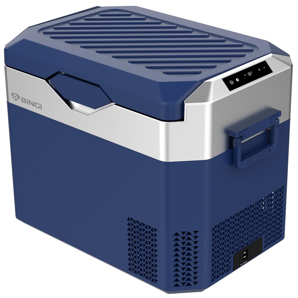 BINGI 30L Portable Car Fridge Freezer, 12V/24V DC & 100-240V AC Dual Power