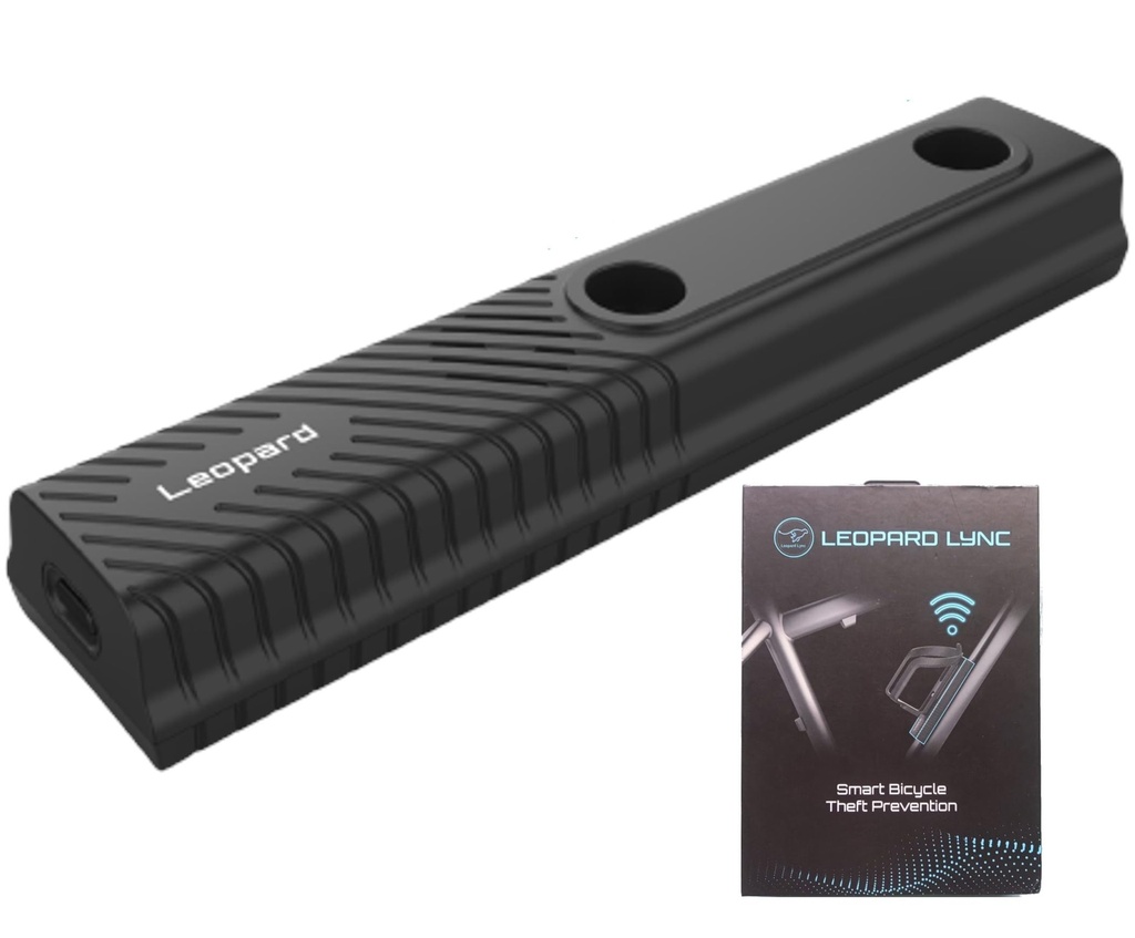 Leopard Lync Bicycle Theft Prevention GPS Tracker with One Year Data Plan, Real-time GPS