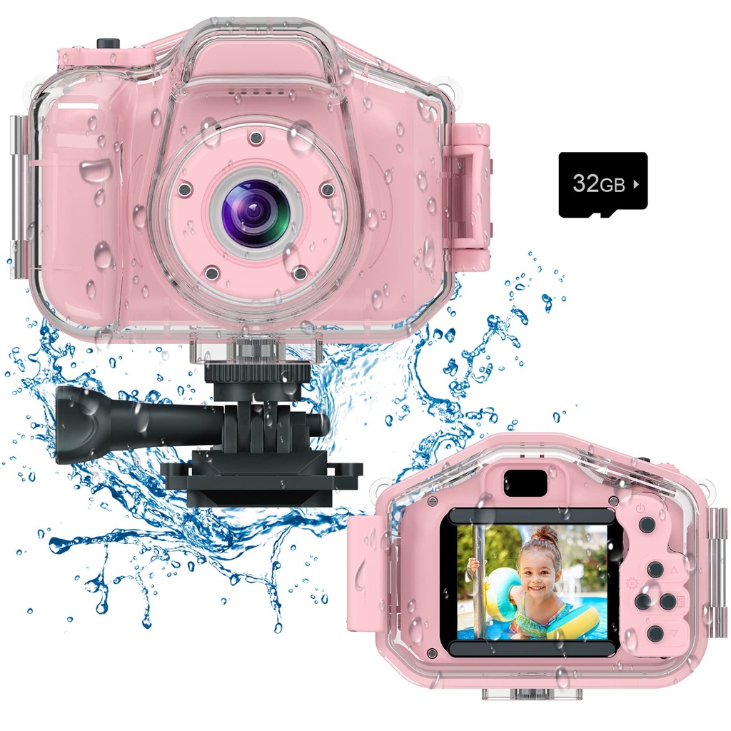 Kids Waterproof Camera, Christmas Birthday Gifts for Boys Girls Age 3-9, Children HD Digital