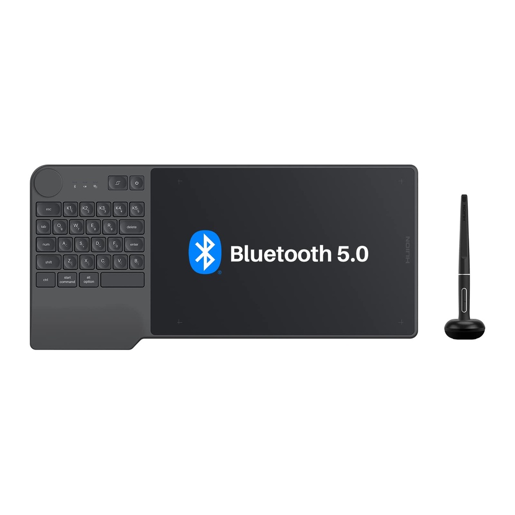 HUION Graphics Tablet Inspiroy Keydial KD200 Bluetooth 5.0 8.9 x 5.6 Inch Pen Tablet