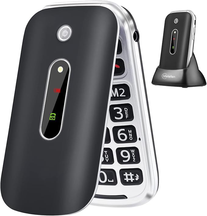 Melefon 4G Folding Mobile Phone for Seniors, Unlocked Mobile Phone with Large Buttons 2.4