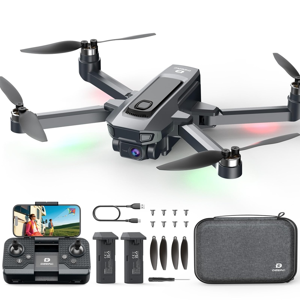 DEERC D25 Drone with 1080P HD Camera for Kids Adults with 5G Transmission, Foldable RC Quad