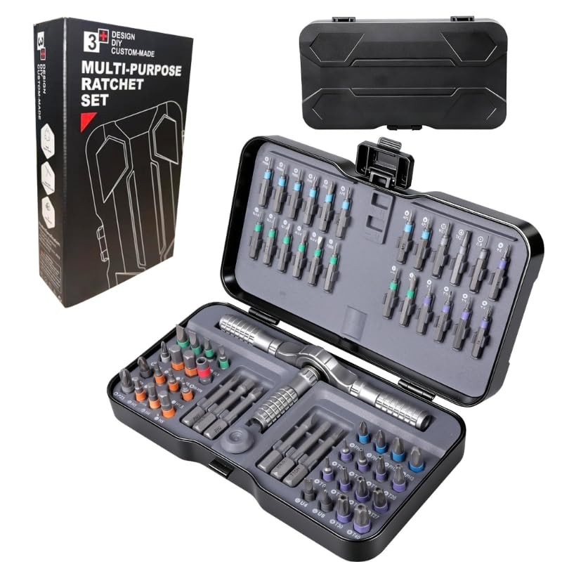 66 in 1 Screwdriver Set Tool Set Ratchet Screwdriver Magnetic Screwdrivers Sets with Case H