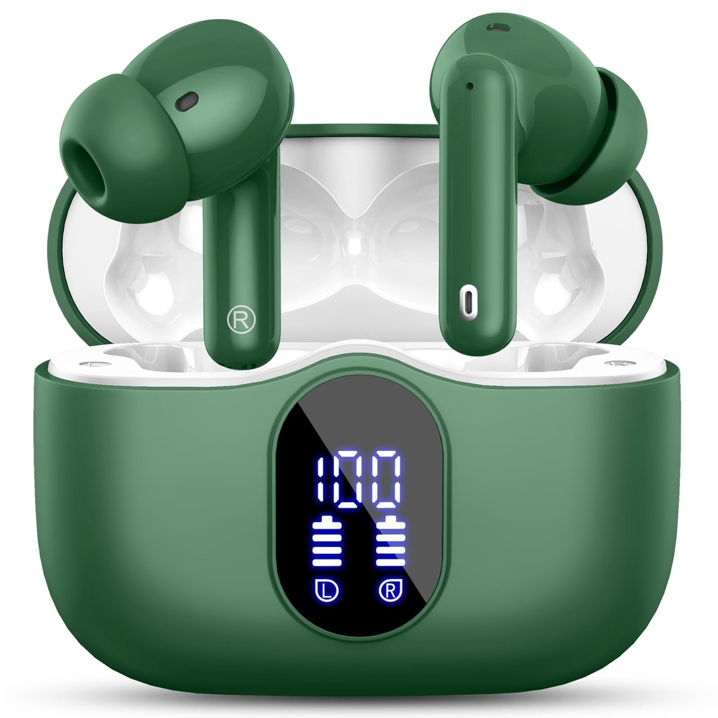 Wireless Earbuds, Bluetooth 5.4 Headphones In Ear with 4 ENC Noise Cancelling Mic