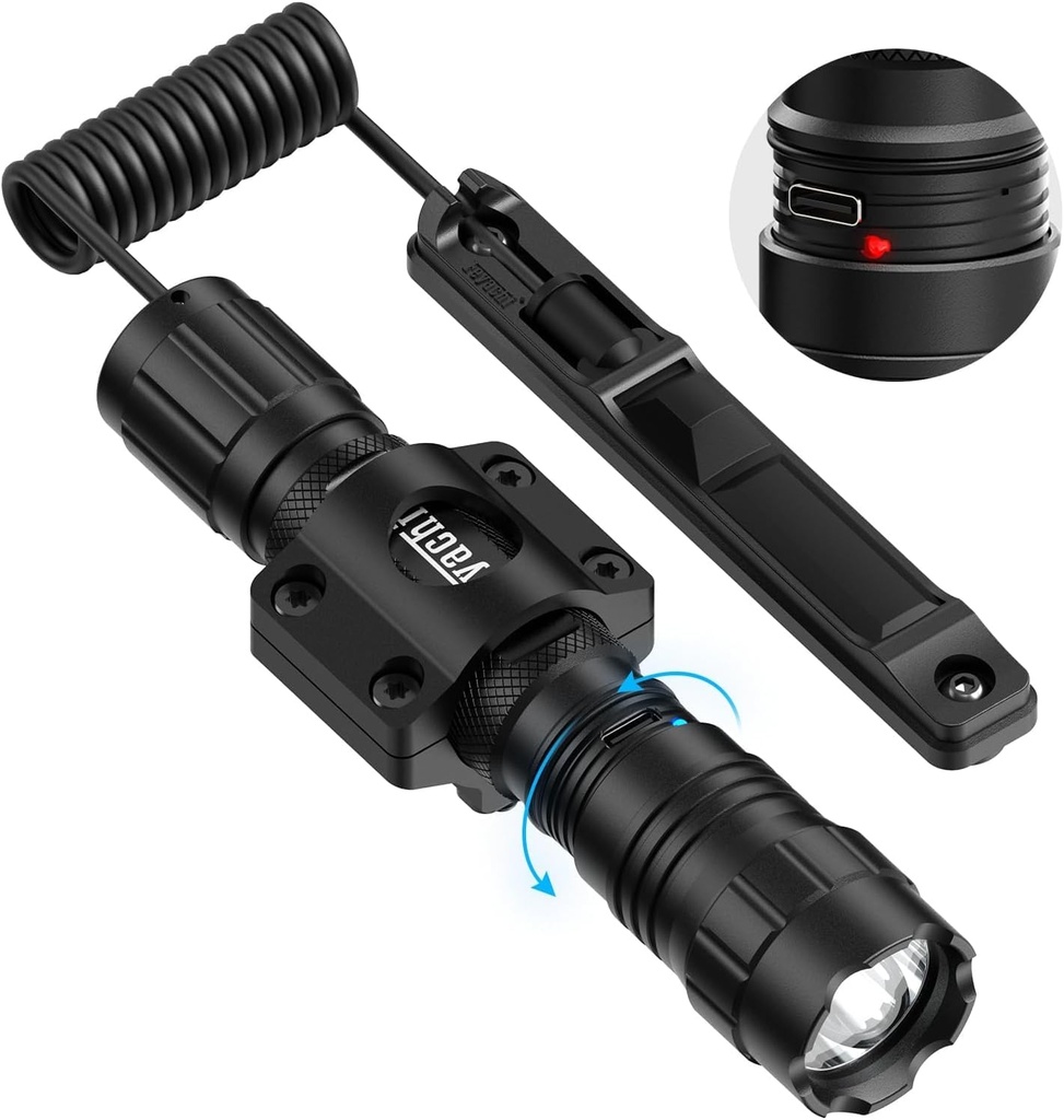 Feyachi LED Torches 1500 Lumen LED Tactical Flashlight Rechargeable IPX7 Waterproof 4 Modes