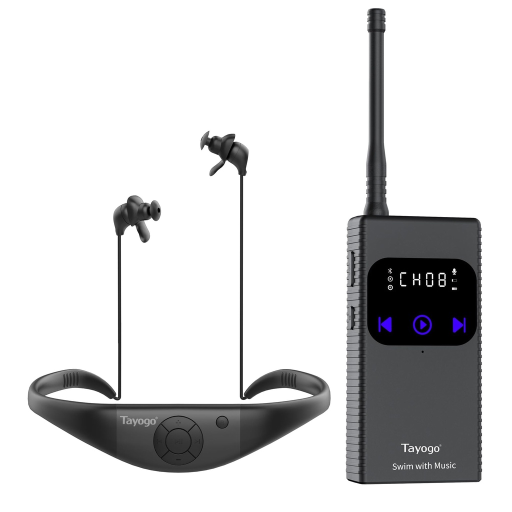 Tayogo Swimming Headphones, Underwater headset, swim ear-buds for Spotify, Audible, Youtube