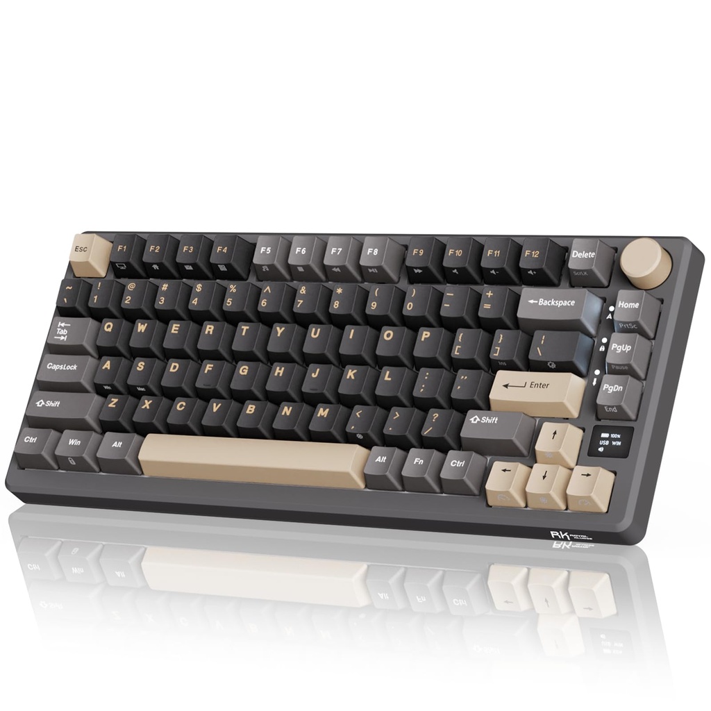 RK ROYAL KLUDGE M75 Wireless Mechanical Keyboard 2.4Ghz/BT5.1/USB-C Gaming Keyboard 