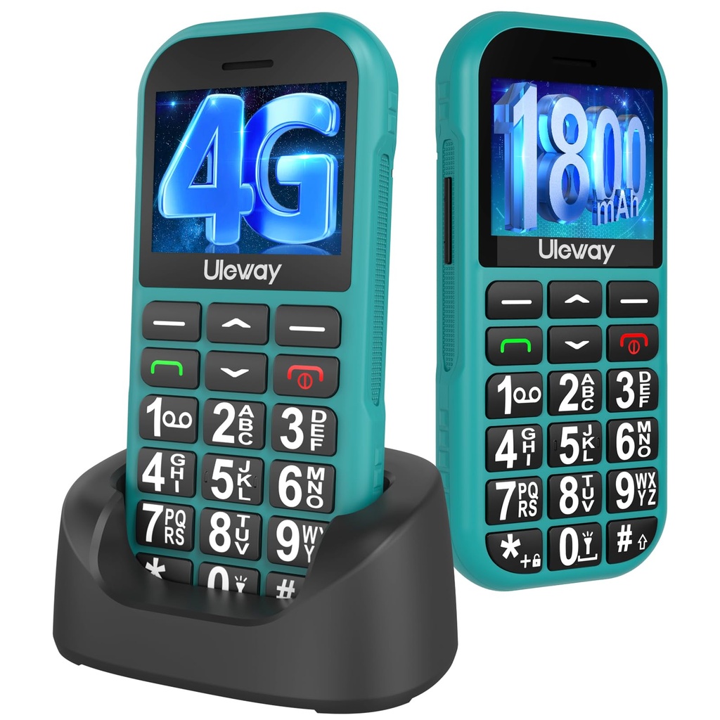 4G Big Button Mobile Phone for Elderly,USB-C Charging,1800mAh Long Standby, Easy to Use Basi