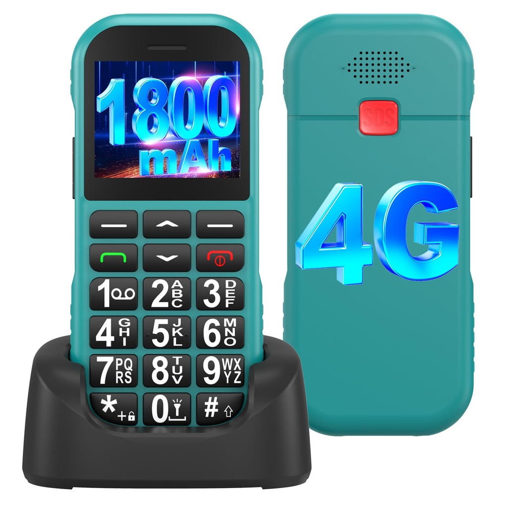 CHAKEYAKE Big Button Mobile Phone for Elderly, 4G SIM Free Senior Mobile Phones Unlocked wit
