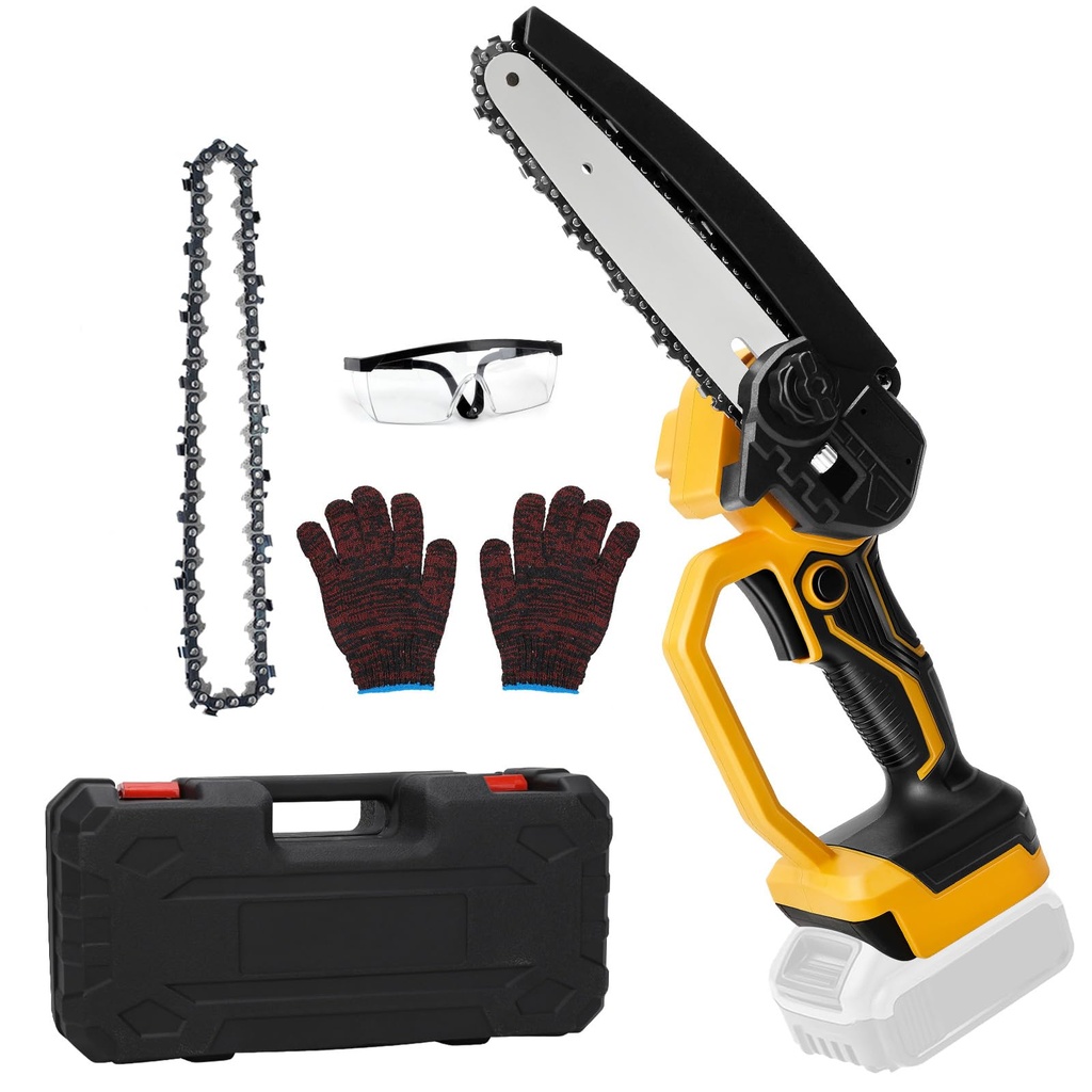 Mini Chainsaw Cordless 6 Inch for Dewalt 18V 20V Max Battery, Brushless Handheld Electric Ch