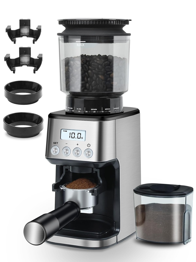 Homtone Conical Burr Coffee Grinder Electric for Portafilter, 51 Precise Grind Settings Bean