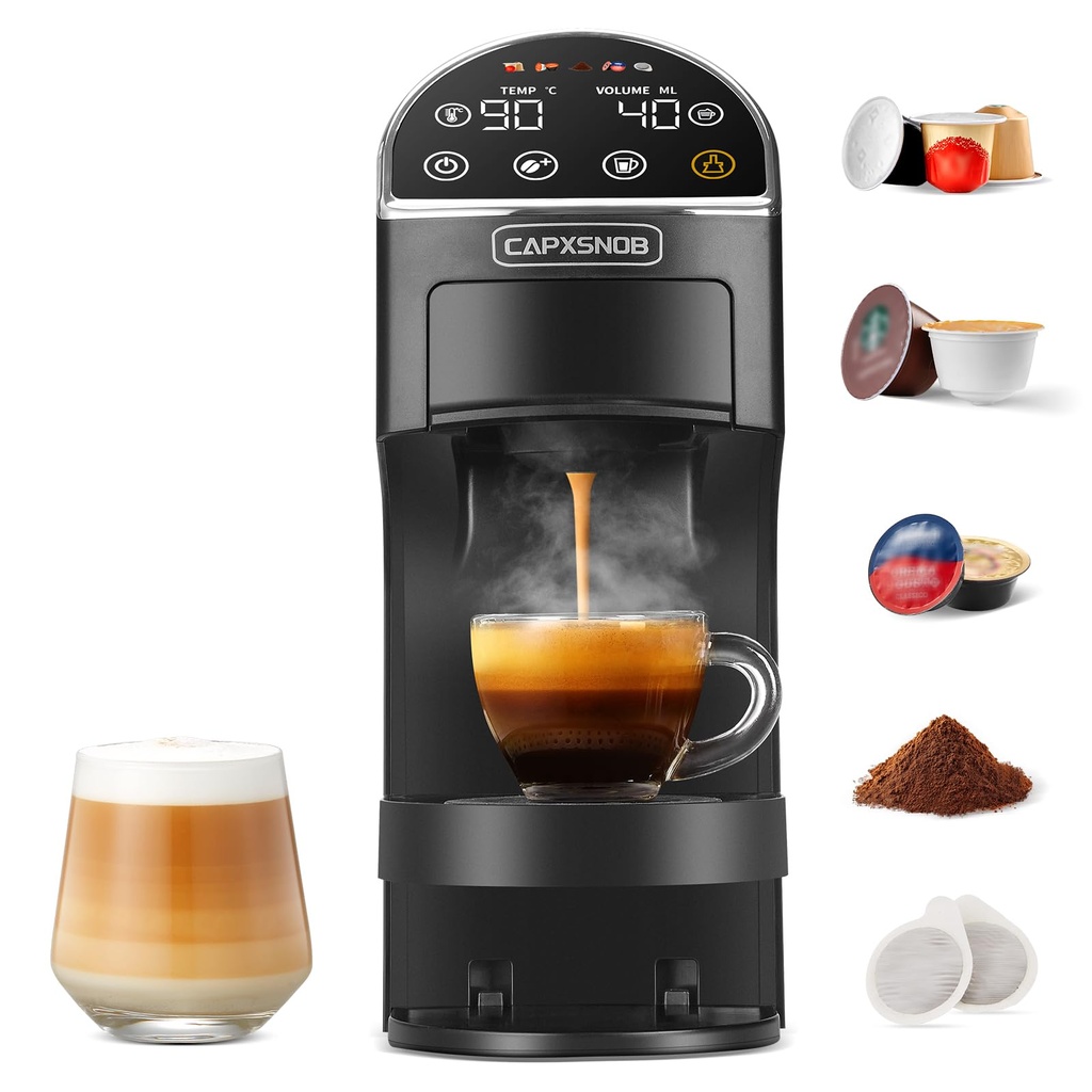 Magician2 Coffee Pod Machine 5-in-1 for Nespresso, Dolce Gusto, Starbucks, ESE 44mm, Lavazza