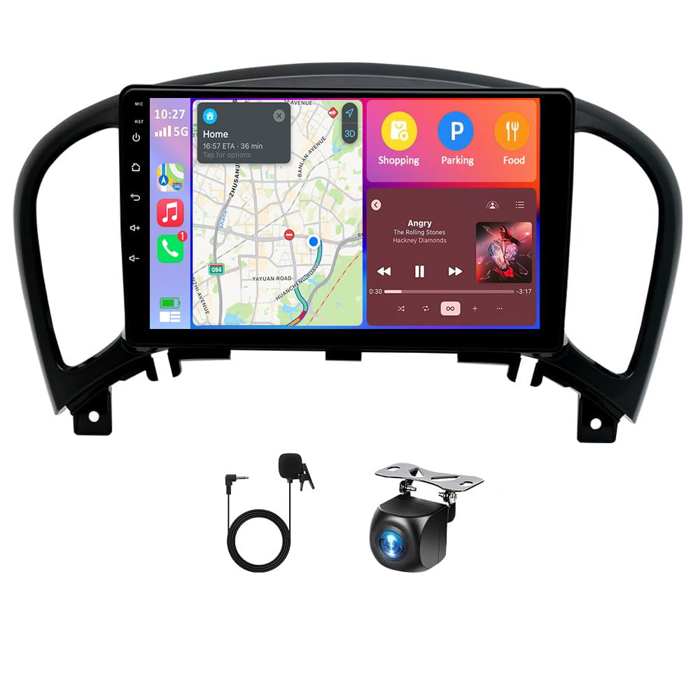 4G+64G Double Din Car Stereo for Nissan Juke 2010-2014 w/Carplay & Android Auto 9 Inch