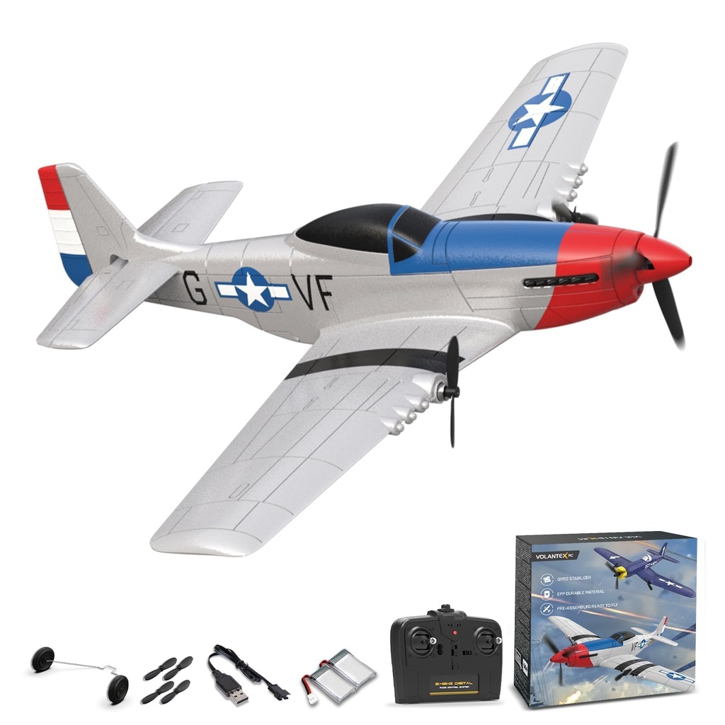 volantexrc Remote Control Plane, 3CH RC Plane P51 Mustang RTF for Beginners 
