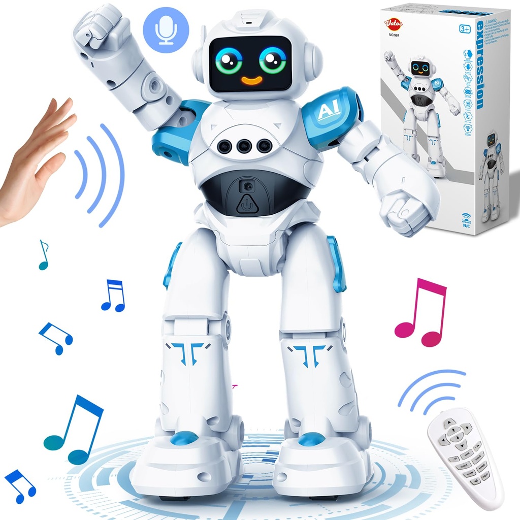 VATOS RC Robot Toys for Kids - Smart Talking Voice Remote Control Robot, Gesture Sensing Pro