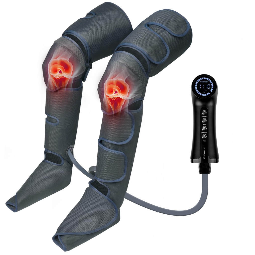 Aolso Leg Massager with Air Compression & Heat, Leg Massagers for Pain and Circulation