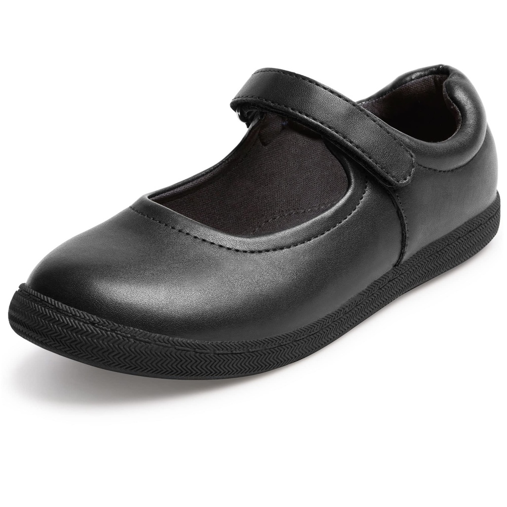 festooning School Shoes for Girls Mary Jane Uniform Flats Black Dress Shoes for Little Big