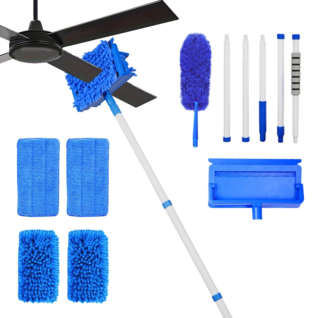 WYEIGIKS Ceiling Fan Cleaner Duster with 72" Extension Pole & 4 Reusable Pads Ã¢Â€Â“ Long H