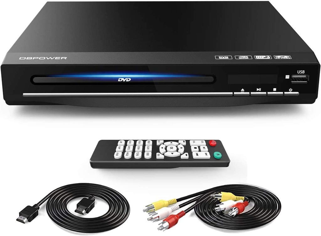DBPOWER DVD Player for TV, DVD Players with HDMI & AV Cable, Full HD 1080P 