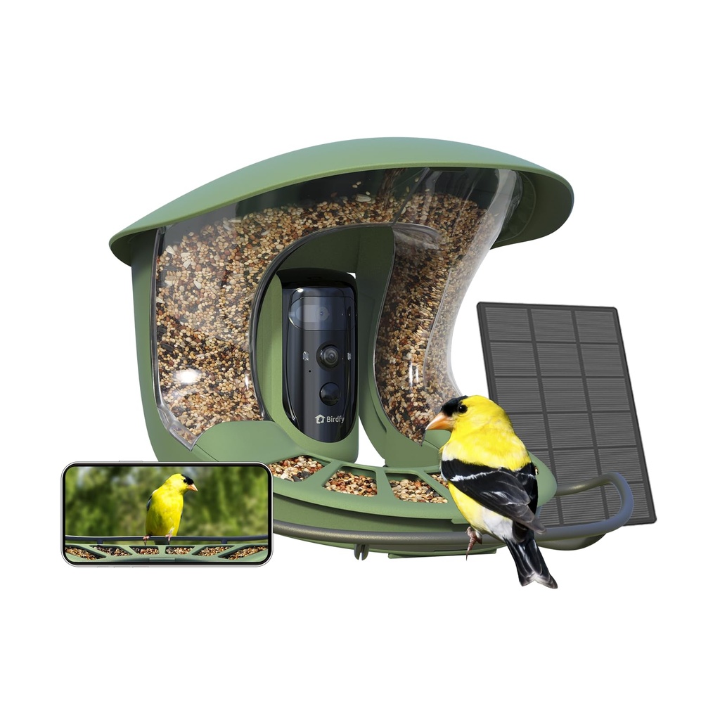 Birdfy Upgraded Bird Feeder Camera with Dual-Lens, Auto-Trace, High-Definition Bird Camera: