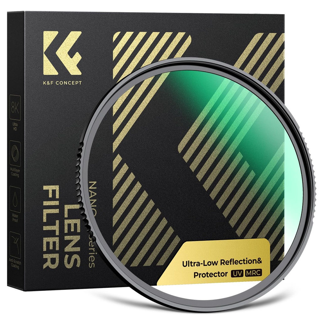 K&F CONCEPT 72mm UV Filter Ultra Low Reflection Tempered Glass Protection Lens Filter, Slim