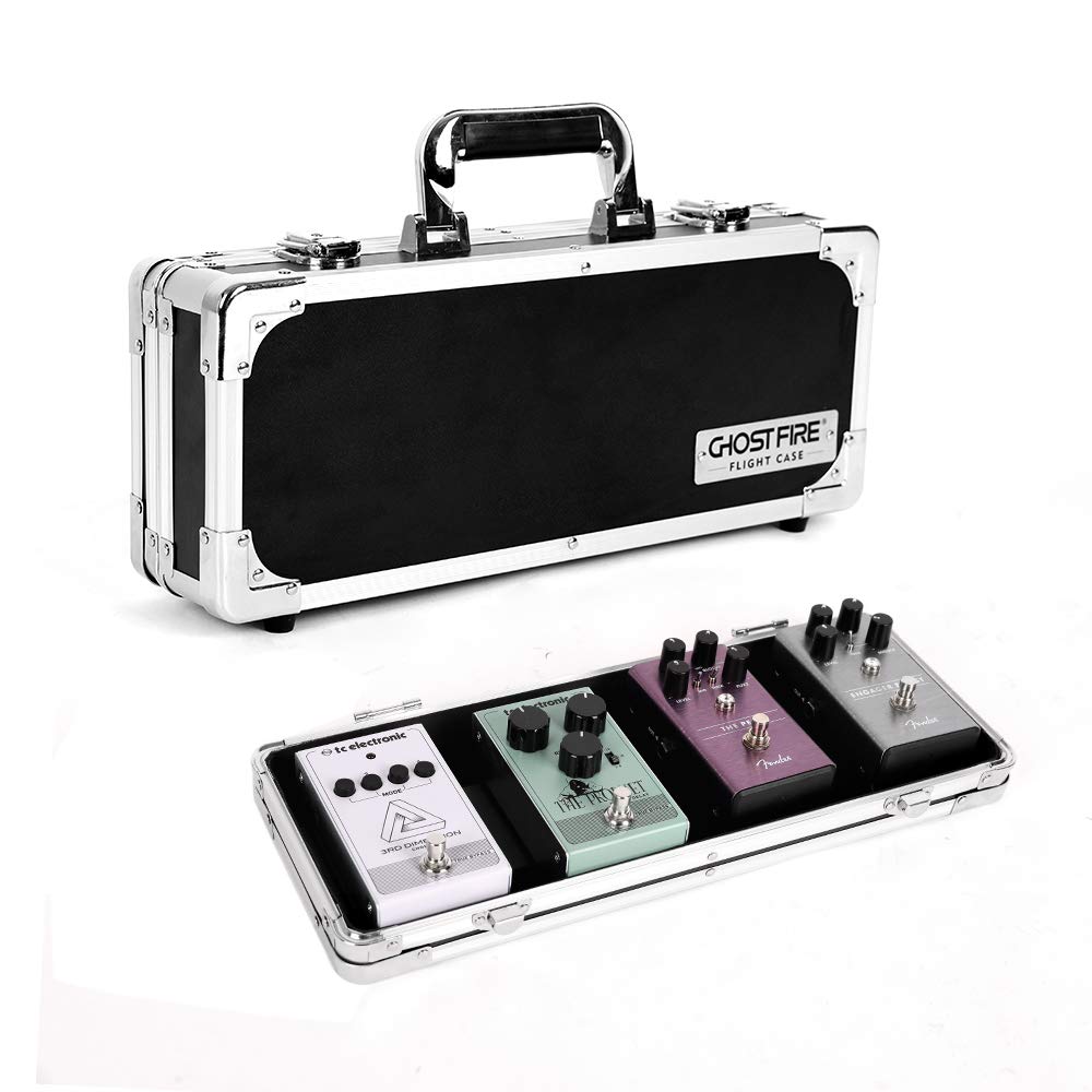 GHOSTFIRE Portable Guitar Effects Pedal Board Guitar Multi Effect Pedal Hard Case 16.9x5.5x