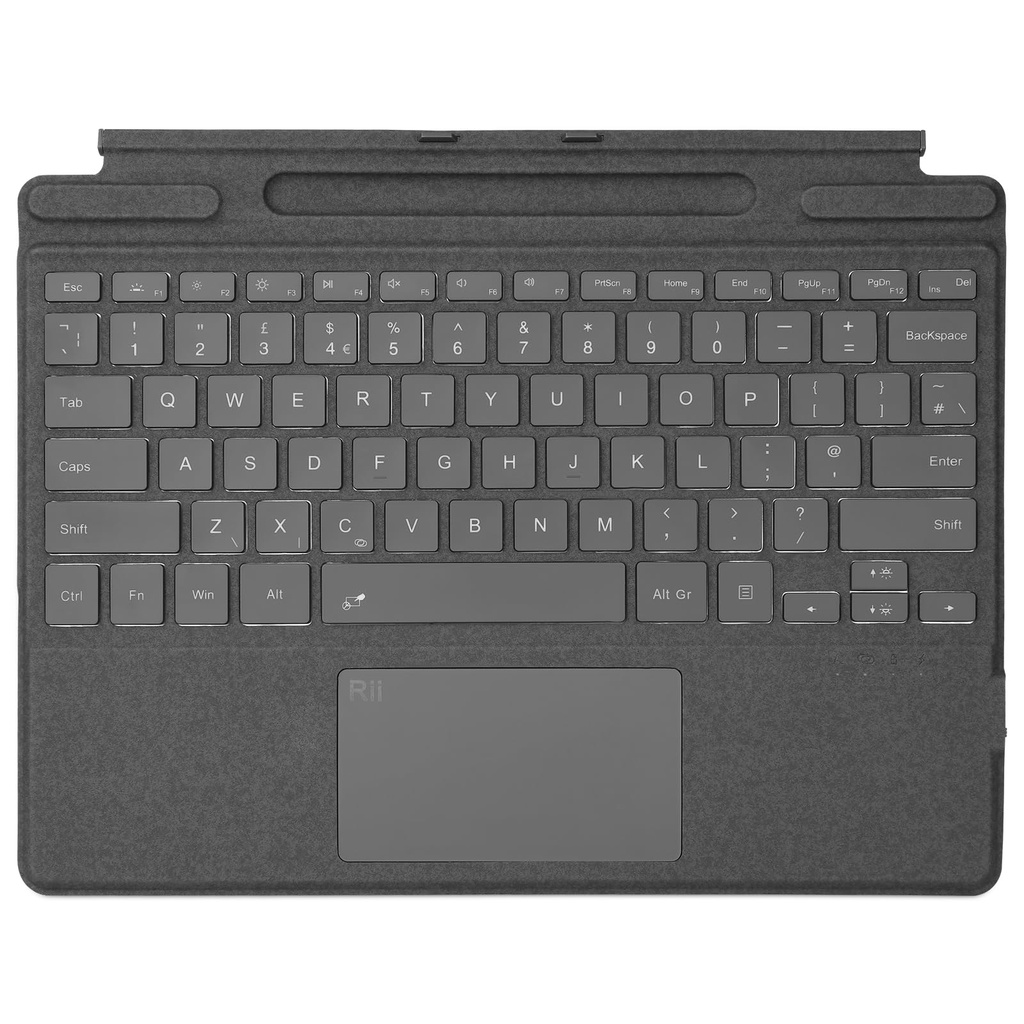 Rii Bluetooth Microsoft Surface Pro Keyboard with Touchpad,7 Color Backlits,Compatible with