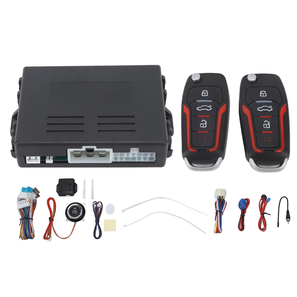 Keyless Entry Car Alarm System Push Start Button Remote Start Starter DC12V Car Keyless Ent